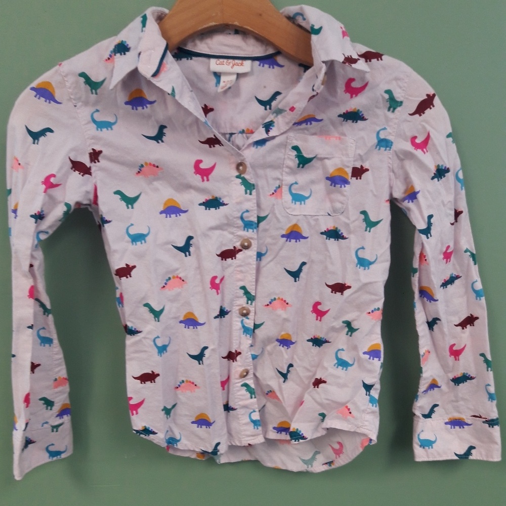 Cat and Jack Dinosaur Button Up